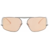 Ferrari - Ferrari Sunglasses in Metal with Silver Mirror Orange Lenses - Sunglasses - Ferrari Eyewear