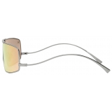 Ferrari - Ferrari Sunglasses in Metal with Silver Mirror Orange Lenses - Sunglasses - Ferrari Eyewear