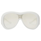 Ferrari - Limited Edition Ferrari White Leather Covered Sunglasses with Silver Mirror Lens - Sunglasses