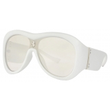 Ferrari - Limited Edition Ferrari White Leather Covered Sunglasses with Silver Mirror Lens - Sunglasses