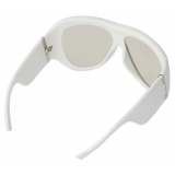 Ferrari - Limited Edition Ferrari White Leather Covered Sunglasses with Silver Mirror Lens - Sunglasses