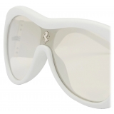 Ferrari - Limited Edition Ferrari White Leather Covered Sunglasses with Silver Mirror Lens - Sunglasses