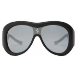 Ferrari - Limited Edition Ferrari Black Leather Covered Sunglasses with Black Mirror Lens - Sunglasses - Ferrari