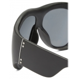 Ferrari - Limited Edition Ferrari Black Leather Covered Sunglasses with Black Mirror Lens - Sunglasses - Ferrari