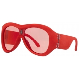 Ferrari - Limited Edition Ferrari Red Leather Covered Sunglasses with Red Mirror Lens - Sunglasses - Ferrari