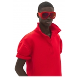 Ferrari - Limited Edition Ferrari Red Leather Covered Sunglasses with Red Mirror Lens - Sunglasses - Ferrari