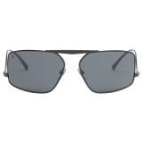 Ferrari - Ferrari Sunglasses in Black Metal with Grey Lenses - Sunglasses - Ferrari Eyewear