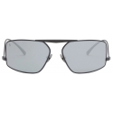 Ferrari - Ferrari Sunglasses in Black Metal with Silver Mirror Lenses - Sunglasses - Ferrari Eyewear