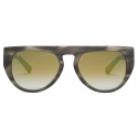 Ferrari - Ferrari Sunglasses in Grey Striped Acetate with Mirror Lenses - Sunglasses - Ferrari Eyewear