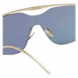 Ferrari - Ferrari Sunglasses in Gold-Tone Metal with Blue Mirror Gold Lenses - Sunglasses - Ferrari Eyewear