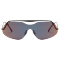 Ferrari - Ferrari Sunglasses in Black Metal with Red Mirror Grey Lenses - Sunglasses - Ferrari Eyewear