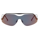 Ferrari - Ferrari Sunglasses in Black Metal with Red Mirror Grey Lenses - Sunglasses - Ferrari Eyewear