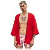 Grace - Grazia di Miceli - Men's Kimono "Hiloya" Red - Luxury Collection - Made in Italy - High Quality