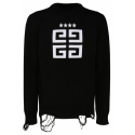 Givenchy - Maglione in Cotone Bianco e Nero con Stelle 4G - Givenchy Exclusive Luxury Collection