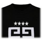 Givenchy - Black and White Cotton 4G Stars Pullover - Givenchy Exclusive Luxury Collection