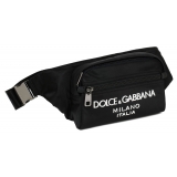 Dolce & Gabbana - Borsa con Cintura e Logo in Rilievo con Finiture in Pelle Nera - Dolce & Gabbana Exclusive Luxury Collection