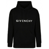 Givenchy - Felpa con Cappuccio con Stampa Logo Nero - Givenchy Exclusive Luxury Collection