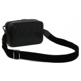 Dolce & Gabbana - Black Calf Leather Logo Embossed Crossbody Bag - Dolce & Gabbana Exclusive Luxury Collection