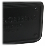 Dolce & Gabbana - Black Calf Leather Logo Embossed Crossbody Bag - Dolce & Gabbana Exclusive Luxury Collection