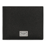 Dolce & Gabbana - Black Calf Leather Bi-Fold Wallet - Dolce & Gabbana Exclusive Luxury Collection