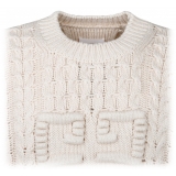 Givenchy - Givenchy Cream 4G Woven Knit Sweater - Givenchy Exclusive Luxury Collection