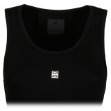 Givenchy - Black Ribbed Cotton Blend Tank Top - Givenchy Exclusive Luxury Collection