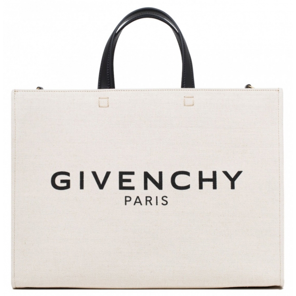 Givenchy - Beige and Black Medium Canvas G-Tote - Givenchy Exclusive Luxury Collection