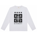 Givenchy - T-Shirt a Maniche Lunghe con Stampa Logo Bianco - Givenchy Exclusive Luxury Collection