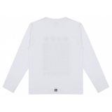 Givenchy - T-Shirt a Maniche Lunghe con Stampa Logo Bianco - Givenchy Exclusive Luxury Collection