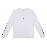 Givenchy - T-Shirt Bianca a Maniche Lunghe con Logo - Givenchy Exclusive Luxury Collection