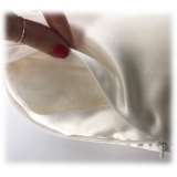 by Dariia Day - Pure Silk Pillow - Powder White - Fashion - Mulberry Silk - Artisan Silk Pillow - Luxury