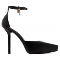 Givenchy - Black Calf Leather Lock Platform Pumps - Givenchy Exclusive Luxury Collection