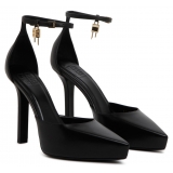 Givenchy - Black Calf Leather Lock Platform Pumps - Givenchy Exclusive Luxury Collection