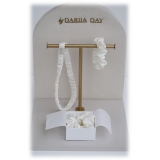 by Dariia Day - Silk Headband - Powder White - Fashion - Mulberry Silk - Artisan Silk Headband - Luxury