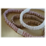 by Dariia Day - Silk Headband - Powder White - Fashion - Mulberry Silk - Artisan Silk Headband - Luxury