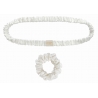 by Dariia Day - Fascia in Seta e Scrunchie Set - Polvere Bianco - Seta Gelso - Fascia e Scrunchie di Seta Artigianale - Luxury