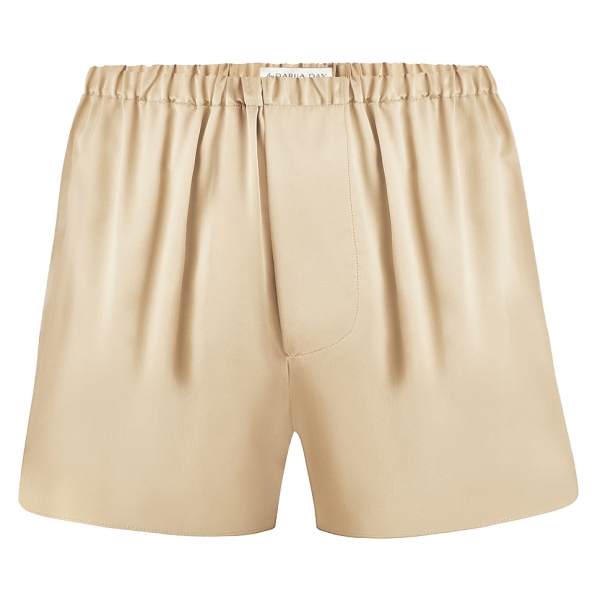 by Dariia Day - Silk Boxers - French Beige - Fashion - New Collection - Mulberry Silk - Artisan Silk Boxers - Luxury