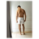 by Dariia Day - Silk Boxers - Powder White - Fashion - New Collection - Mulberry Silk - Artisan Silk Boxers - Luxury