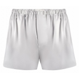 by Dariia Day - Silk Boxers - Silver Grey - Fashion - New Collection - Mulberry Silk - Artisan Silk Boxers - Luxury