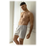 by Dariia Day - Silk Boxers - Silver Grey - Fashion - New Collection - Mulberry Silk - Artisan Silk Boxers - Luxury