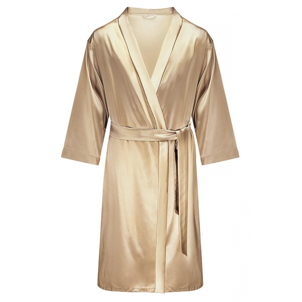 by Dariia Day - Long Silk Robe - French Beige - Fashion - New Collection - Mulberry Silk - Artisan Silk Robe - Luxury