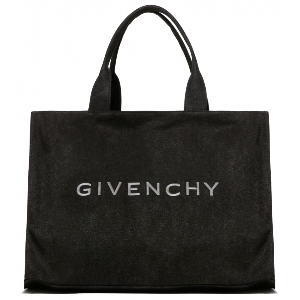 Givenchy - Black Logo Embroidered Tote Bag - Givenchy Exclusive Luxury Collection