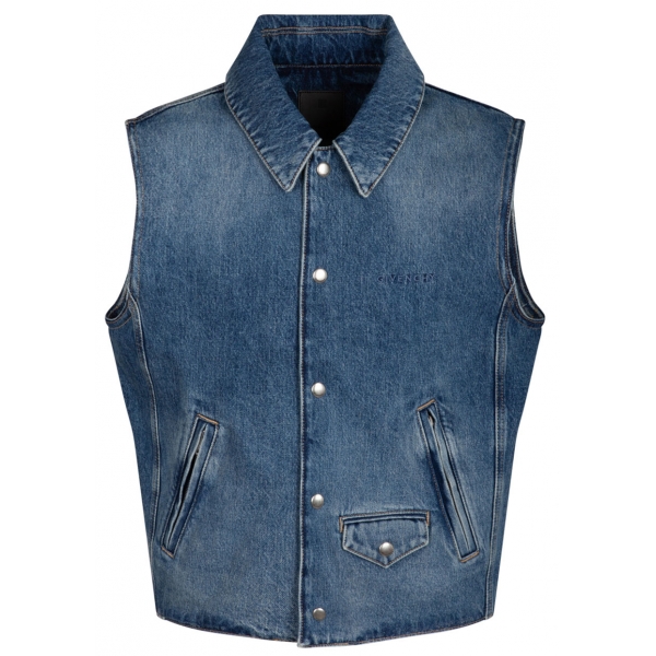 Givenchy - Indigo Blue Denim Vest - Givenchy Exclusive Luxury Collection