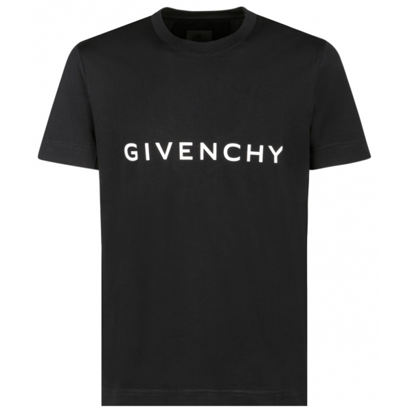 Givenchy - T-Shirt con Stampa Logo Nero - Givenchy Exclusive Luxury Collection