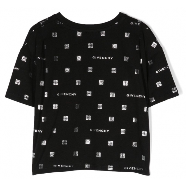 Givenchy - T-Shirt a Maniche Corte per Bambini in Nero - Givenchy Exclusive Luxury Collection