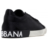 Dolce & Gabbana - Black Cordura Portofino Vintage Sneakers - Dolce & Gabbana Exclusive Luxury Collection