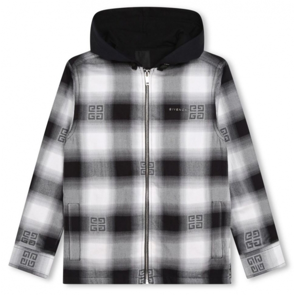 Givenchy - Maglietta con Cappuccio per Bambini in Bianco e Nero - Givenchy Exclusive Luxury Collection