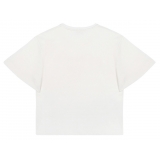 Chloé - T-Shirt con Logo Intagliato Ricamato Bianco - Chloé Exclusive Luxury Collection