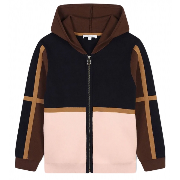 Chloé - Cardigan con Cappuccio Color Block per Bambini - Chloé Exclusive Luxury Collection