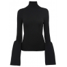 Chloé - Black Turtleneck Flare Sleeve Top - Chloé Exclusive Luxury Collection